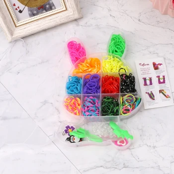 

Multi Colors Rubber DIY Braided Bands Children High Elastic Hair Band Tie Ropes 634D