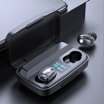 

TWS Wireless Bluetooth 5.0 Earphones HiFi Stereo Aptx Earbuds Touch Control Headset Transparent Headphone with Mic