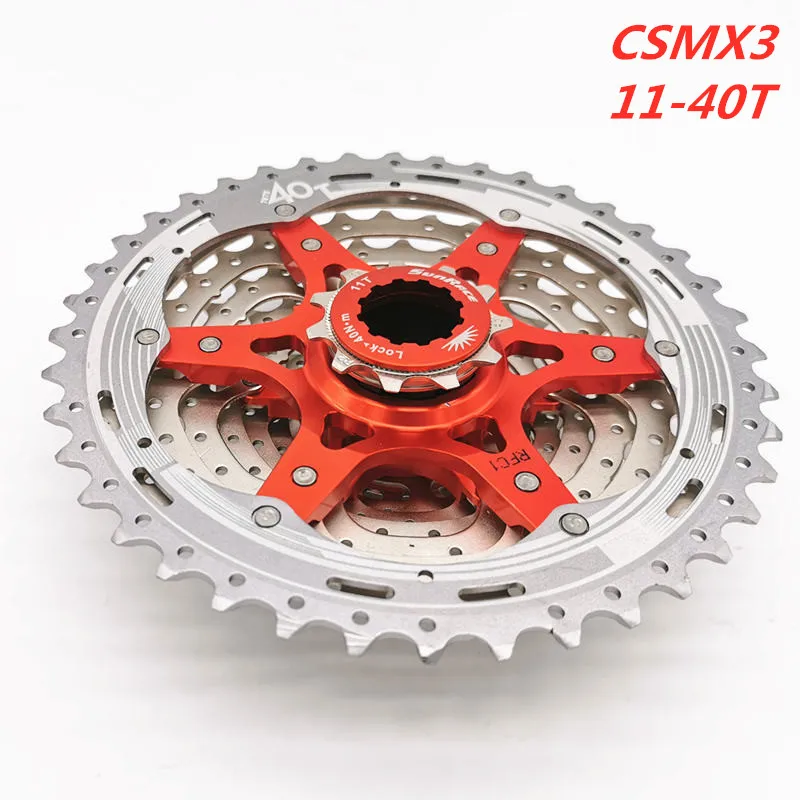 Sunracing 10 скоростей CSMX3 CSMS3 11-40T 11-42T 11-46T велосипед свободного хода широкое соотношение велосипед кассета для горных велосипедов инструмент MTB маховик - Цвет: MX3 40T silver red