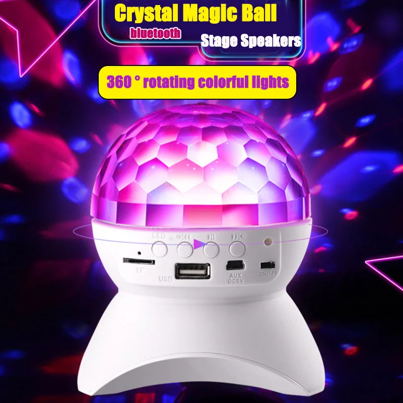 Беспроводной bluetooth динамик сценический светильник RGB светодиодный хрустальный шар эффект светильник DJ клуб диско вечерние светильник ing Перезаряжаемый USB/TF/FM