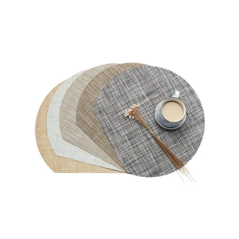 

2pcs/pack 35x31cm PVC Placemats Heat Resistant Tablewares Mats Western Style Foods Pads Table Decoration 9 Colors