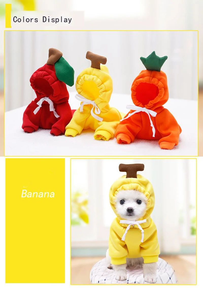 Hooded Sweatshirt Fruit Warm Coat Sweater Costume Dog Cat