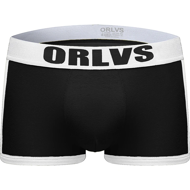 ORLVS, фирменное Мужское нижнее белье, мужские боксеры, сетка, дышащие, cueca, боксеры, masculina, мужские трусы, боксеры, шорты, удобные трусики - Цвет: OR40-black