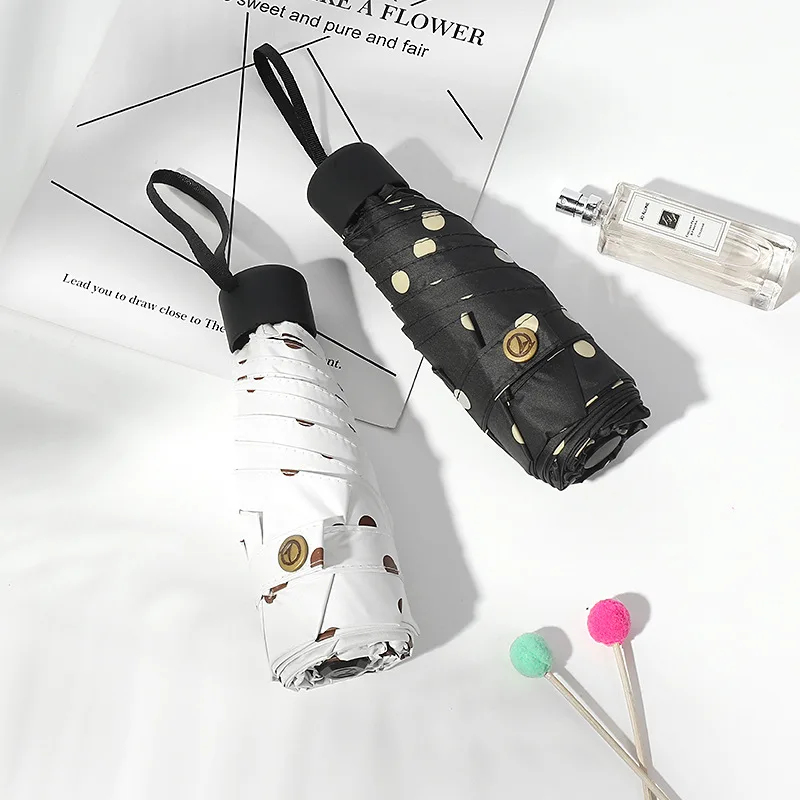 Mini Pocket Umbrella UV protection Compact Travel Umbrella Rain Woman Parasol Anti UV Five Folding Umbrella Small Super Light
