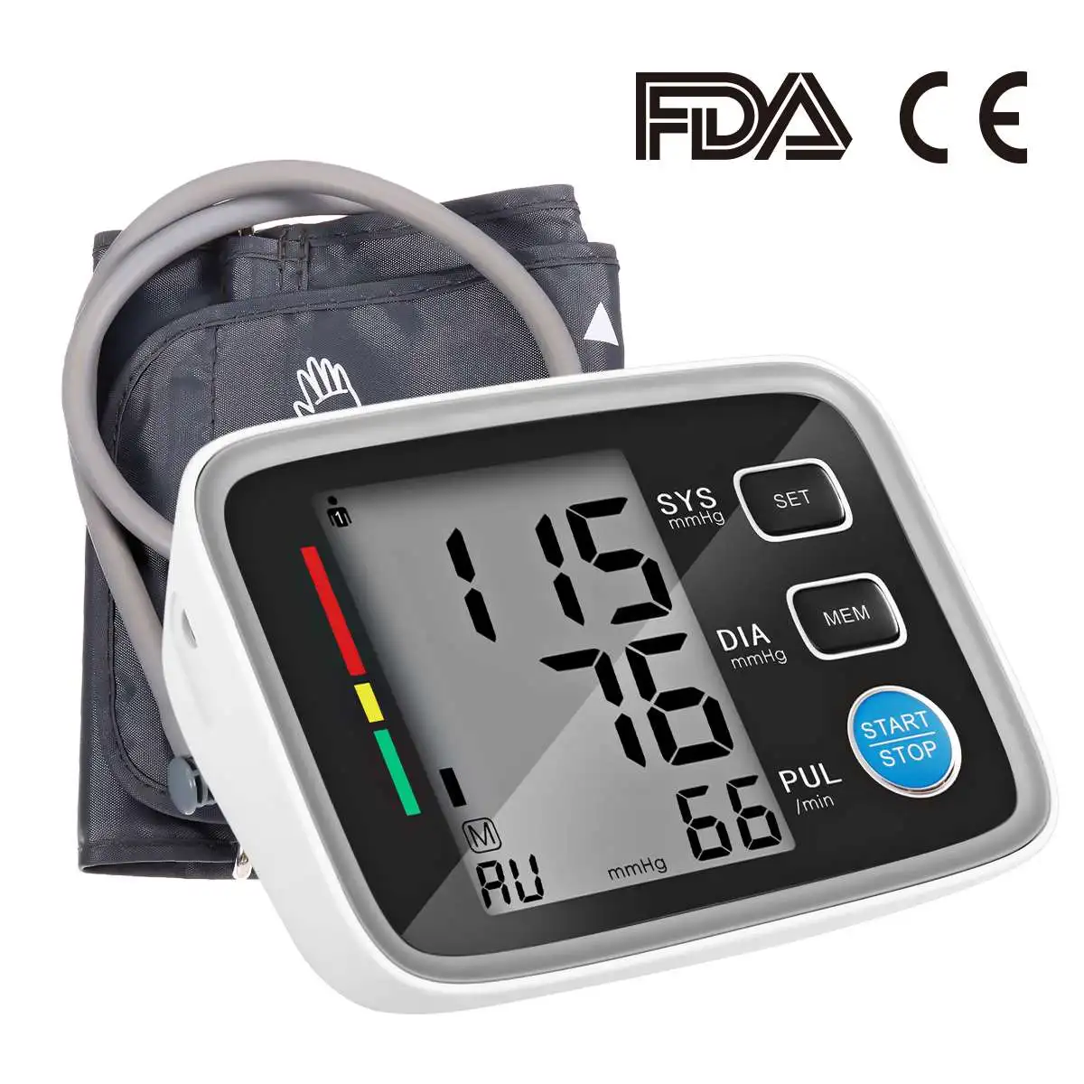 

Digital Upper Arm Tonometer Blood Pressure Monitor Sphygmomanometer LCD Screen Automatic Heart Beat Meter Machine Measuring Tool