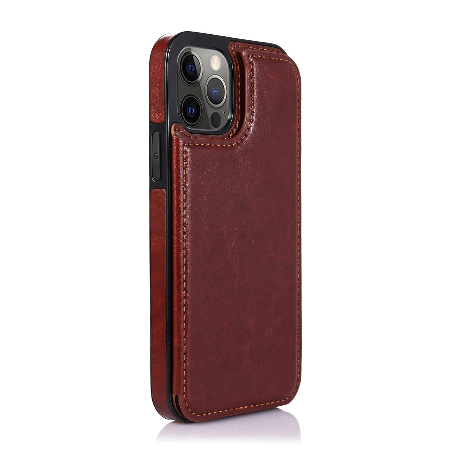 Étui de luxe en cuir ajusté pour iPhone, portefeuille avec fentes pour cartes, résistant aux chocs, pour modèles 11, 12 mini Pro, XR, XS Max, X, 6, 6s, 7, 8 Plus, 5, 5s, SE_voghion.com