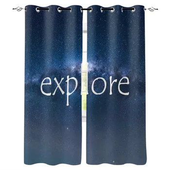 

Cosmic Starry Sky With Explore Window Curtains Living Room Curtain Home Decor