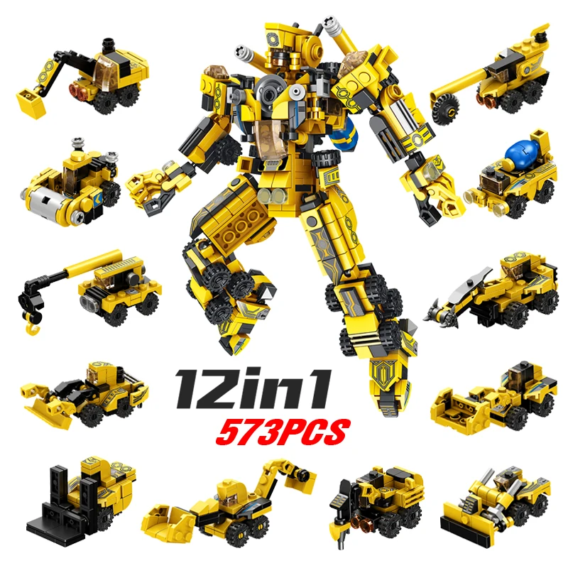 573PCS Building Blocks LegoINGS Technic Marvel Deformation Machine Bricks Super Heroes Children Education Toys for Children