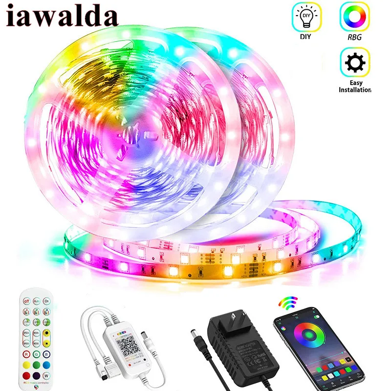 

WIFI LED lamp with SMD DC12V 5050 flexible waterproof diode tape RGB 2835 5M 10M 20M WIFI controller remote control lighting