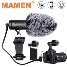 Микрофон MAMEN 3,5 мм со штекером для камеры, конденсаторный микрофон для записи, ультра-широкий Студийный микрофон для Canon, Sony, Nikon, DSLR, DV, Vlog
