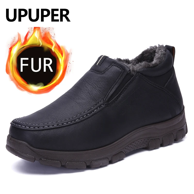 

Winter Boots Men Shoes Comfort Soft Bottom Men Snow Boots With Fur Plush Keep Warm Shoes Men Fashion Boots 2019