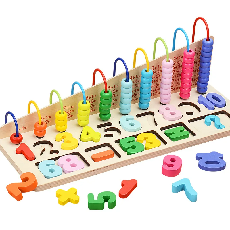 

Building Blocks Intelligence Children Aged 1-2 Years Female Baby Boy with Numbers Early Education Wooden Toys 3-6 a Year of Age