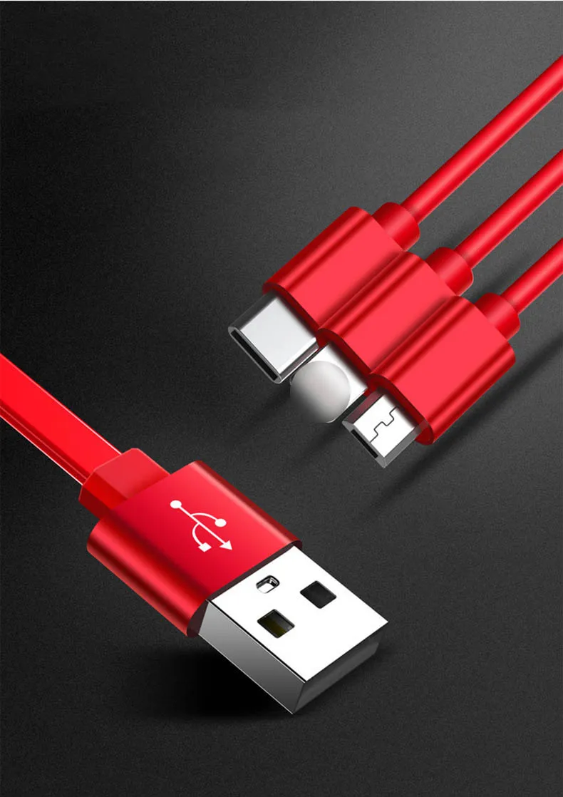 3 in1 Retractable USB Cable Type-c Charging line 100cm Coiled Data Line For iPhone&Android Fast Charging