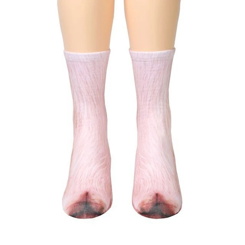 YELITE, новые носки с 3D принтом носки для взрослых в виде лап животных длинные эластичные дышащие носки унисекс с рисунком кота, собаки, лошади, зебры, свиньи, кошки