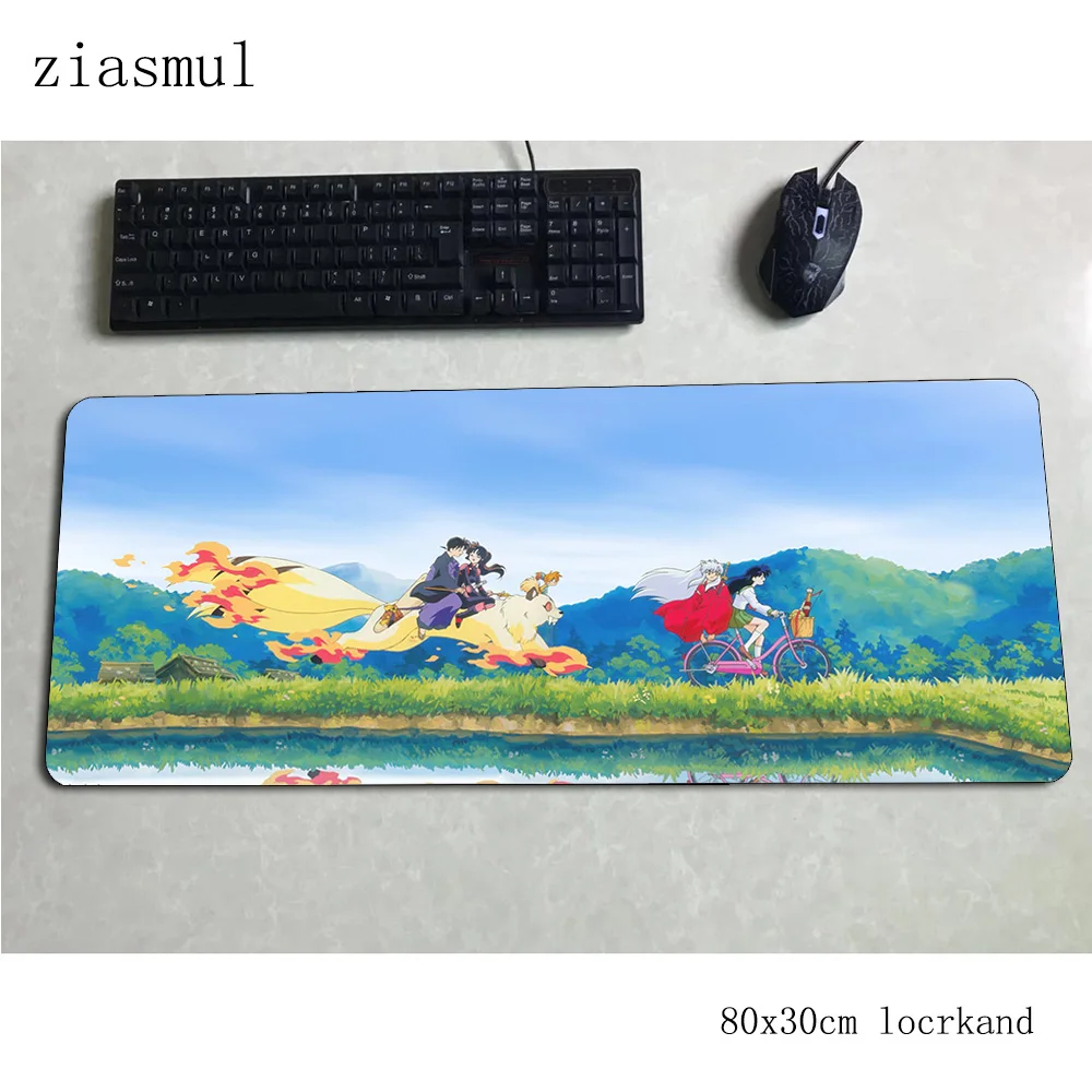 Inuyasha коврик для мыши, 800x300x3 мм, HD узор, компьютерный коврик для мыши, геймерский геймпад, модный игровой коврик для мыши, Настольный коврик, Офисная мышь