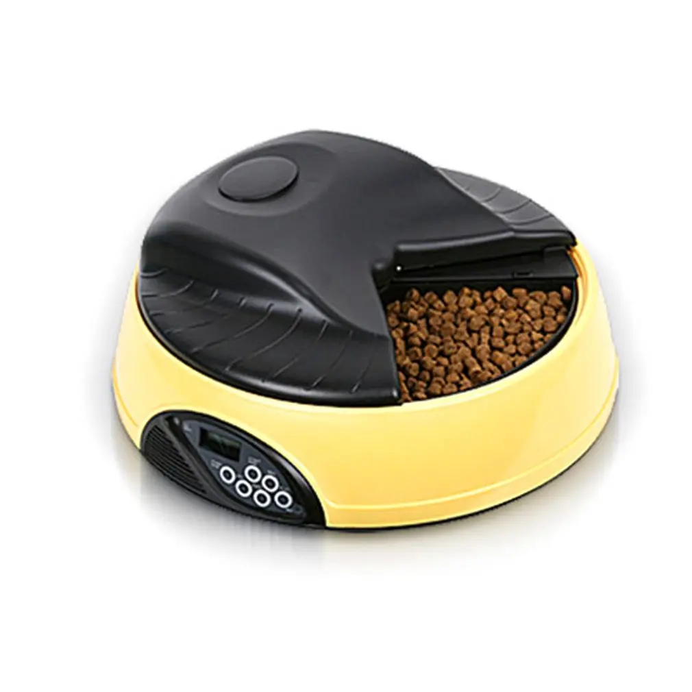 4 Meals Automatic Pet Feeder Food Trays Bowl Dispenser Setting Fixed Time Non-toxic Container Recording Reminders Supplies | Дом и сад