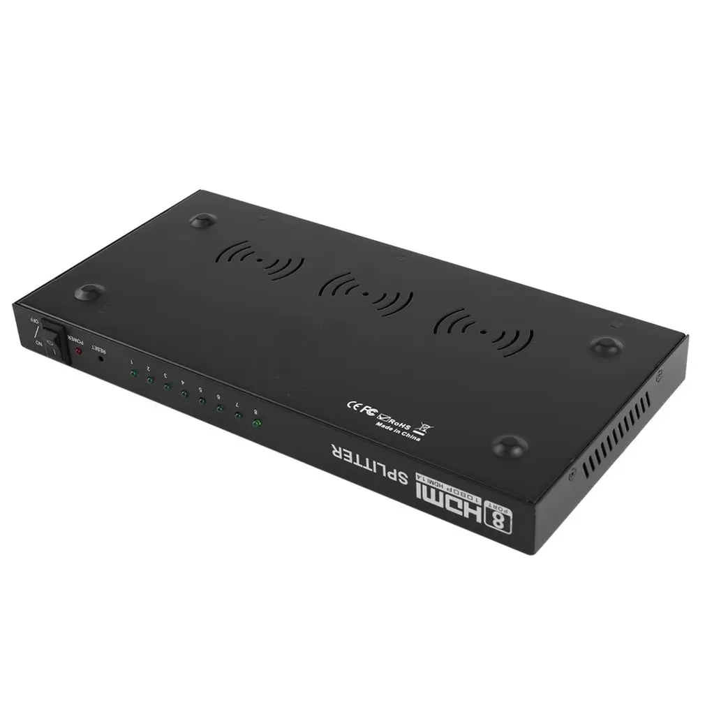 8 портов HDMI видео сплиттер аудио усилитель 3D Full HD 1080p 1 в до 8 Выход HDMI концентратор коробка Коммутатор для HDTV проектор ПК МОНИТОР