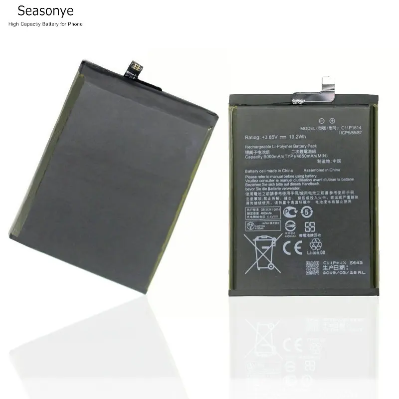Seasonye 5000mAh / 4850mAh C11P1614 батарея для сотового телефона ASUS Zenfone 3S Max Pegasus zc5tl 21x00gd батареи