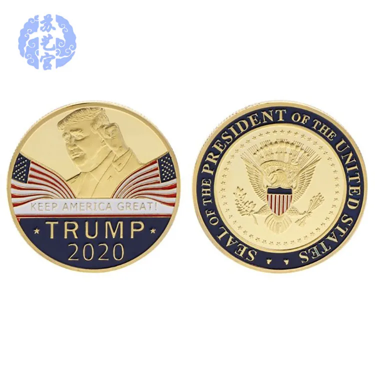 

America Trump Commemorative Coins Trump Commemorative Medal New Style Export Eagle Commemorative Coins 2020 Color Baking Varnish