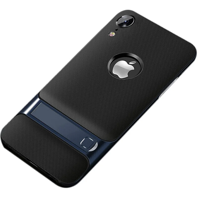 ZNP Роскошный чехол для телефона с подставкой для iPhone X, XR, XS, 11 Pro, Max, чехол с держателем, полный Чехол для iPhone 6, 6s, 7, 8 Plus, чехол-подставка s Couqe - Цвет: Blue