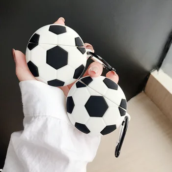 

Wireless Headphone Cover for Apple Airpods 1/2 Accessories 3D Cute Football Silicone Earphone Case for AirPods 1/2