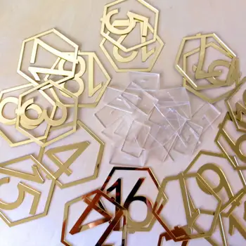 

Table Number Signs for Wedding Party Decor,silver or Gold Acrylic Number,Roman Numerals Geometric Centerpiece
