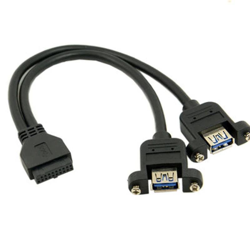 25 см Женский 20 штыревый разъем до 2 USB3.0 удлинитель Кабель питания материнская плата внешнее преобразование USB3 адаптер линия для P7P55