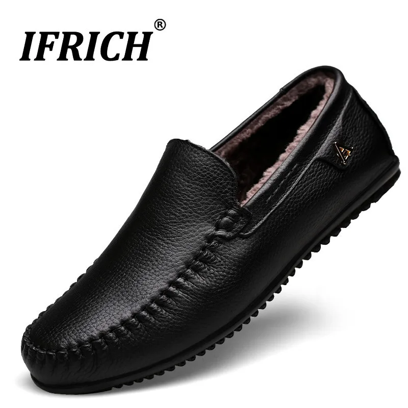 

Winter Inside Fur Loafers Men Shoes Summer Hollow Hole Soft Driving Moccasin Men Genuine Leather Brand Drive Men Shoes Autumn