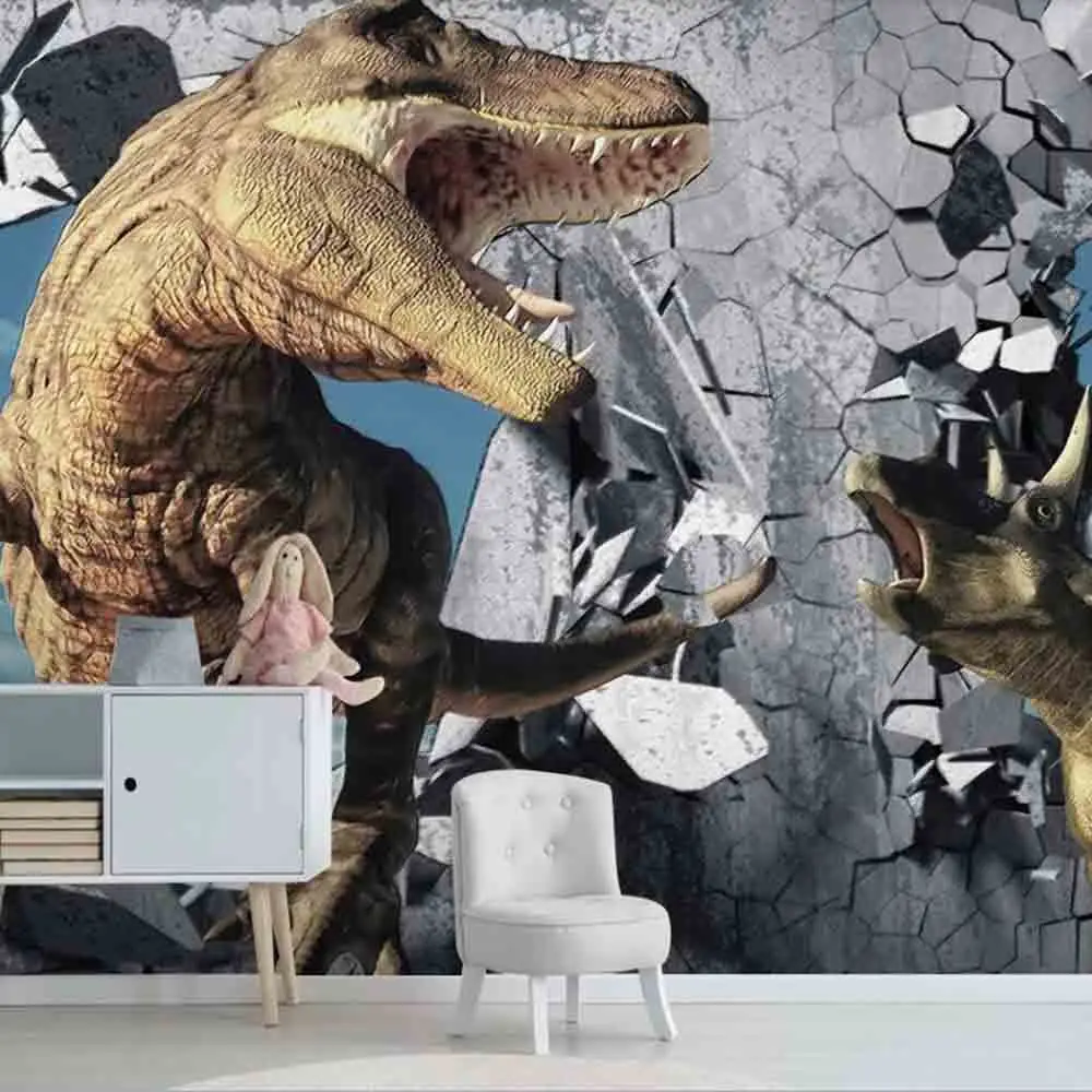 

Drop Shipping Custom 3D Wallpaper Mural Large 6 M Modern Minimalist 3D Stereo Wall Dinosaur Children's Room Wall Decoration