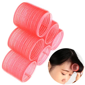 

Random Color2/4/6Pcs/Set Hair Curling Styling DIY Spiral Curlers Multi Size Self Grip Hair Rollers Cling No Heat No Clip