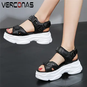 

VERCONAS Women New Arrival Thick Bottom Shallow Increase Popular Basic Shoes Thick Heels Sandals Round Toe Summer Shoes Woman