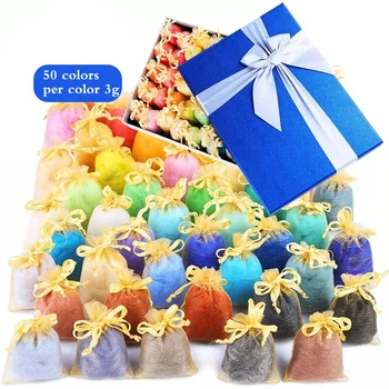

LMDZ 50 Colors Wool Roving - Needle Felting Wool in Gift Bags, Pick Any Colours - Fibre Wool Yarn Roving for Needle Felting