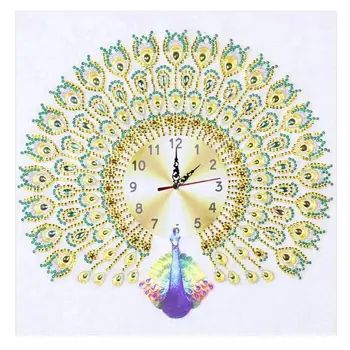 

Diamond Painting Cross Embroidery Wall Clock DIY Flower Butterfly Pattern Special Shaped Drill Home Ornaments 35X35cm