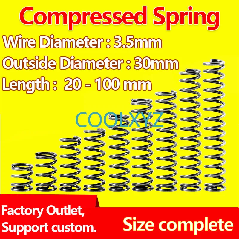 

Compressed Spring Release Spring Return Spring Pressure Spring Spot Wire Diameter 3.5mm / Outer Diameter 30mm Custom Made
