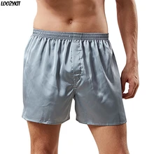 Летние мужские атласные шелковые боксеры, домашняя одежда, шорты, роскошная шелковая Домашняя одежда, пижама, короткие размера плюс, Свободные повседневные пляжные шорты