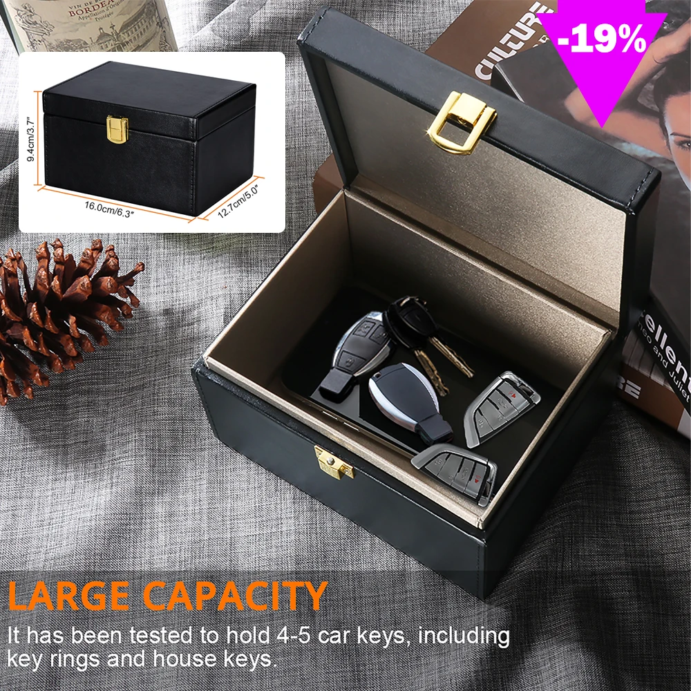 Anti Car Theft Faraday Car Keys Signal Blocker Box Car Key Signal Block Box RFID Pouch Car Keys Cell Phone Signal Shielding Case