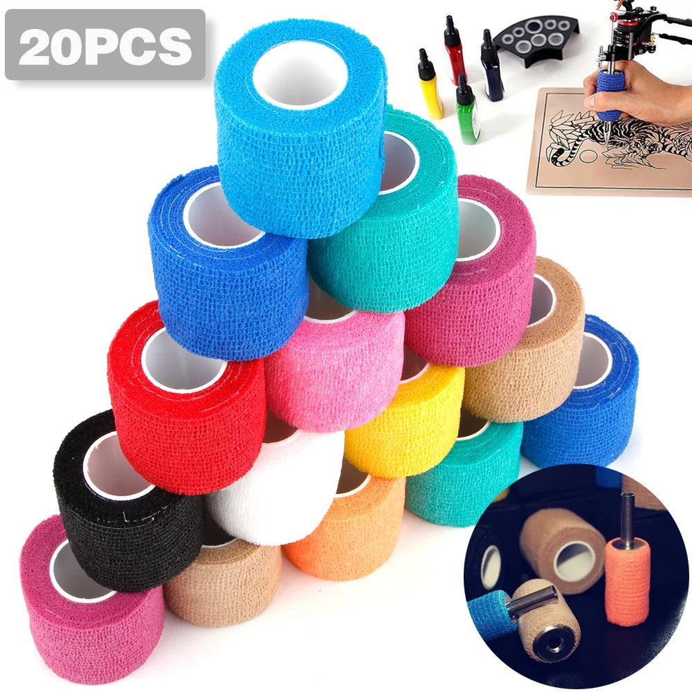 

1/6/10/20Pcs Disposable Tattoo Bandage Sport Wrap Tape Self Adhesive Elastic Binding Tape Tattoo Permanent Makeup Accessories