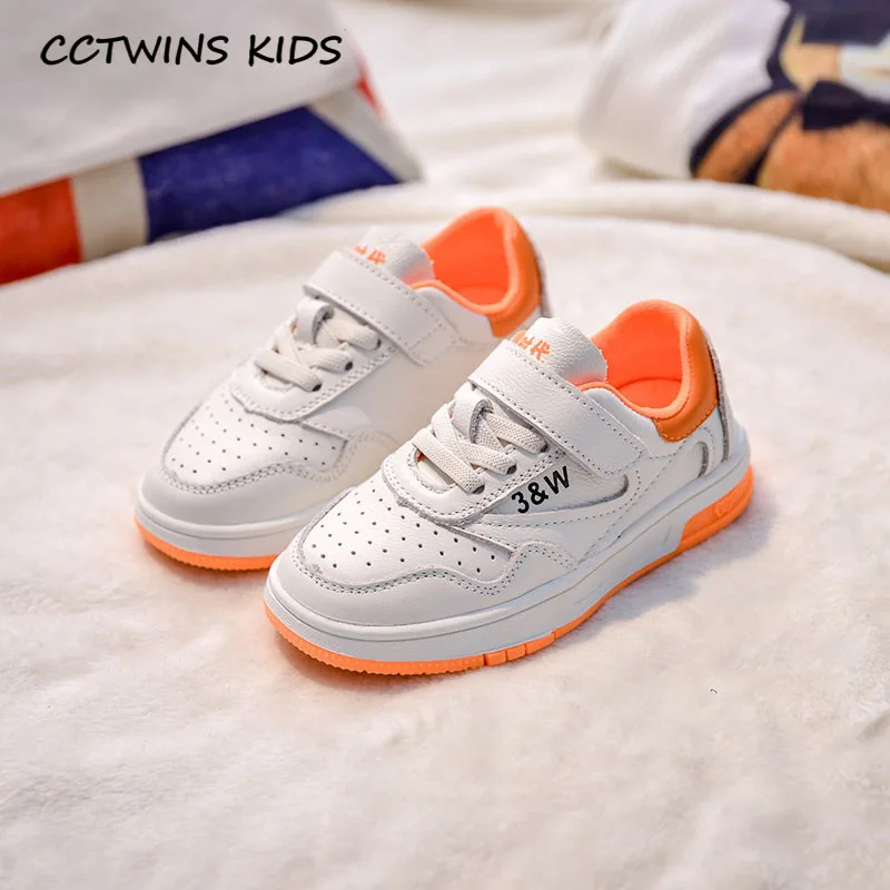 Оранжевый CCTWINS/детская обувь; коллекция года; сезон весна; обувь из натуральной кожи для маленьких девочек; модные спортивные кроссовки для мальчиков; Детские повседневные кроссовки; FC2737 - Цвет: Оранжевый
