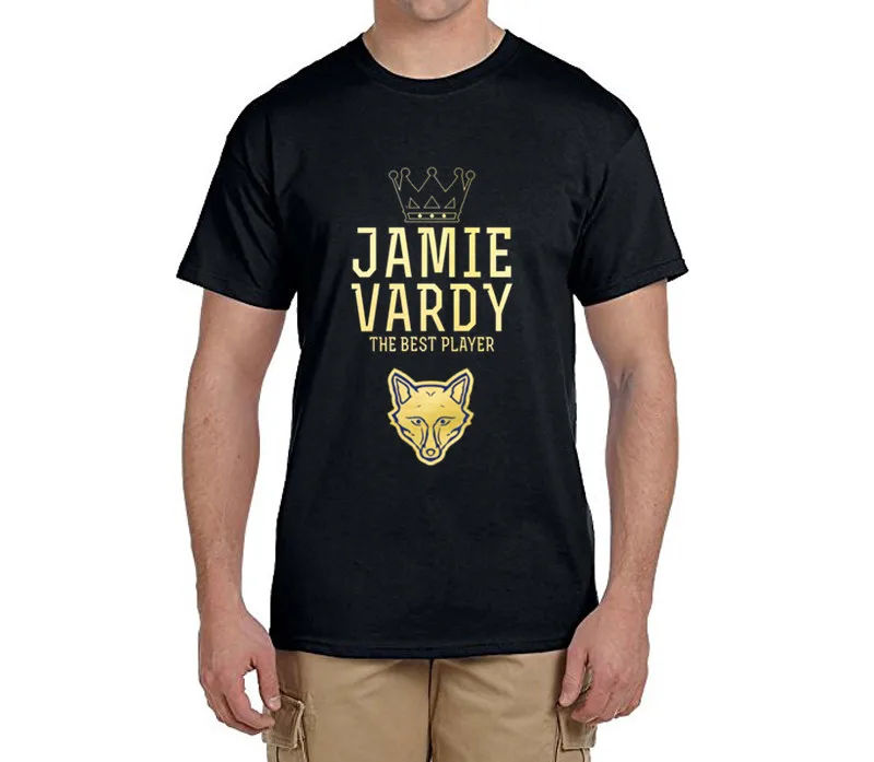 Джейми Варди Кинг Лучшие 9 мужские футболки хлопок круглый воротник короткий рукав футболки мужские футболки мода для фанатов 0228-3