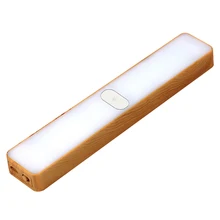 Новейший светодиодный светильник с цветным деревянным зерном, магнитный ночной USB светильник, магнитная лампа для шкафа с присоской