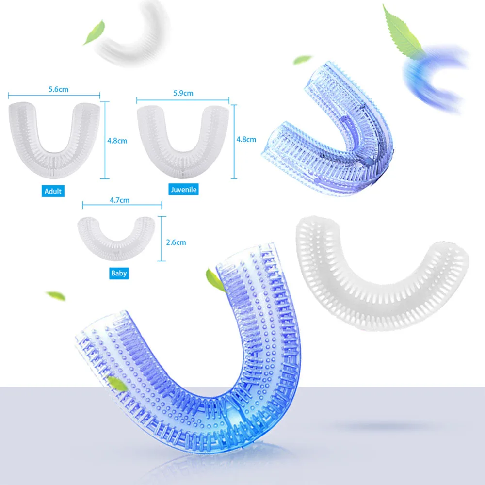 V Белая зубная щетка с u-образной головкой 360 градусов сменные головки мундштук для 360 Автоматическая звуковая электрическая зубная щетка для взрослых Ki