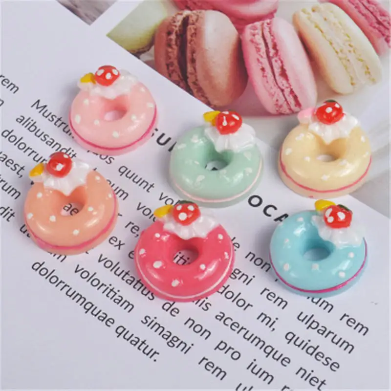 Cute Simulated Donut Filler for Clear/Fluffy Mud Box Popular Children Toys Kids Lizun Slime DIY Kit Accessories Modeling Clay