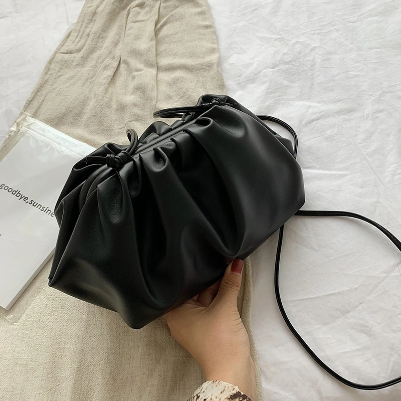 Роскошный дизайнерский Женский Повседневный клатч в форме облака, модная плиссированная сумка через плечо, маленькая милая дамская сумка через плечо