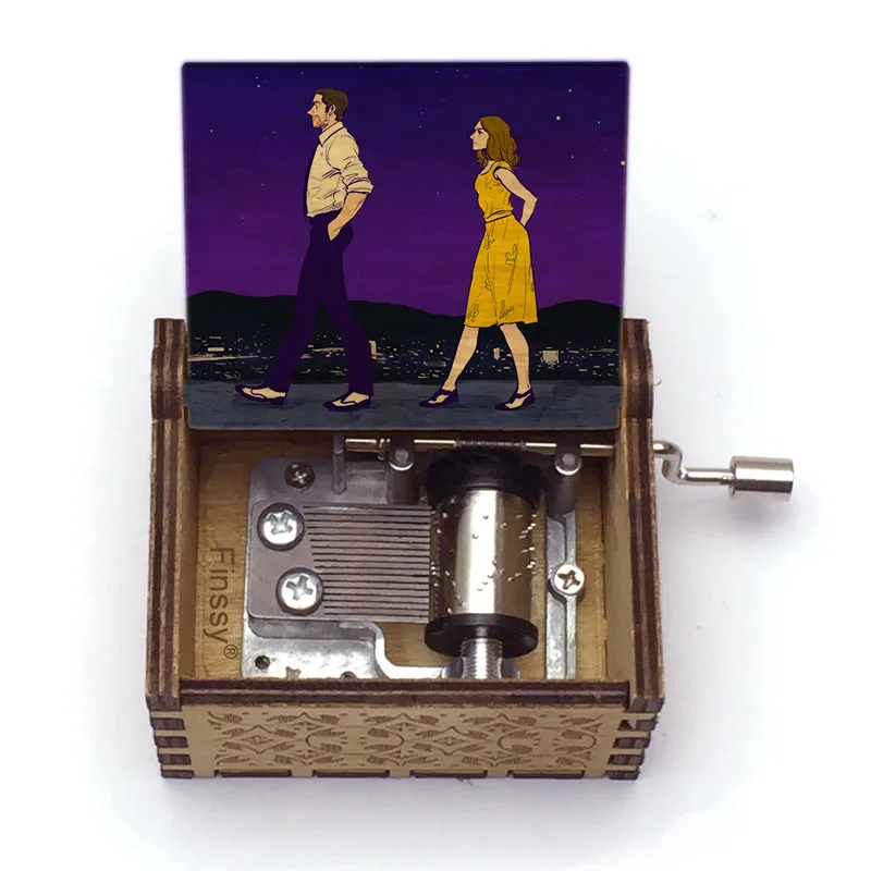 

LA LA LAND music box city of stars movie theme special gifts for lovers girlfriend wife wooden hand music box