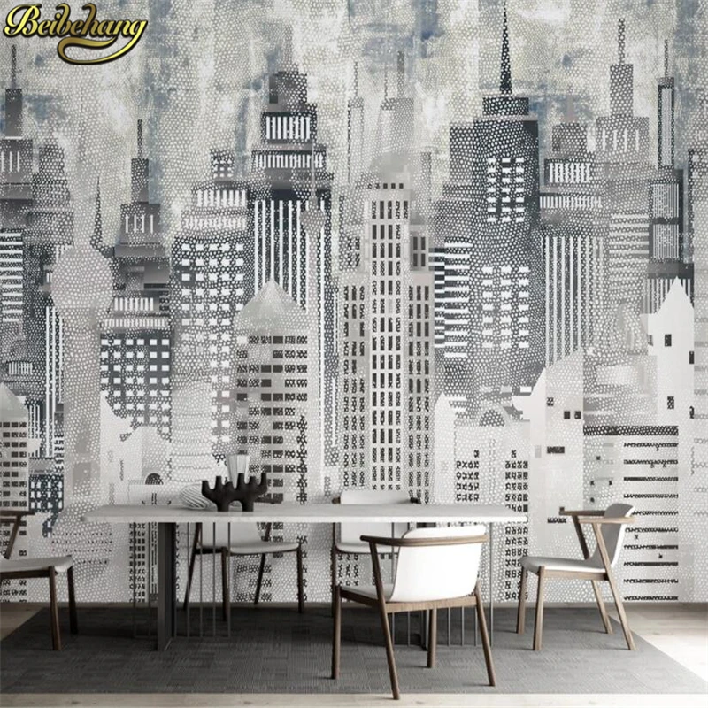 beibehang Custom papel pared 3d Modern wallpaper mural bedroom decoration Background city building mural Wall Paper home Decor city modern стул