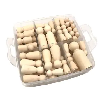 

DIY Natural Wooden Beads Baby Molar Set Infants Care Teeth Necklace Pacifier Chain Bracelet Accessories with Storage Box