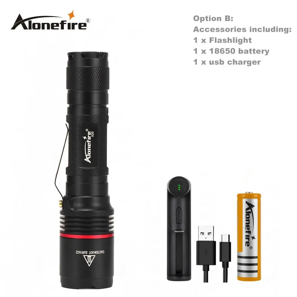 PACKAGE C AloneFire X20 мощная светодиодная вспышка светильник CREE XM-L2 светильник Открытый Кемпинг Альпинизм велосипедный фонарь Рабочая вспышка светильник - Испускаемый цвет: PACKAGE C