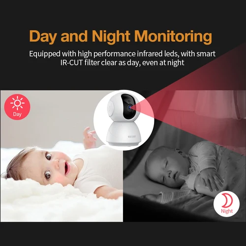 Sdeter 전자 베이비 모니터 카메라 와이파이 나이트 비전 감시 보안 CCTV IP 비디오 캠 지원 Google Alexa Tuya 2