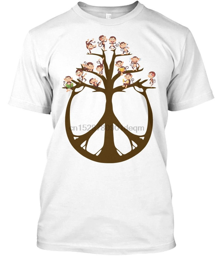 Men T Shirt Monkey-Peace Tree(1) Women T-Shirt | Мужская одежда