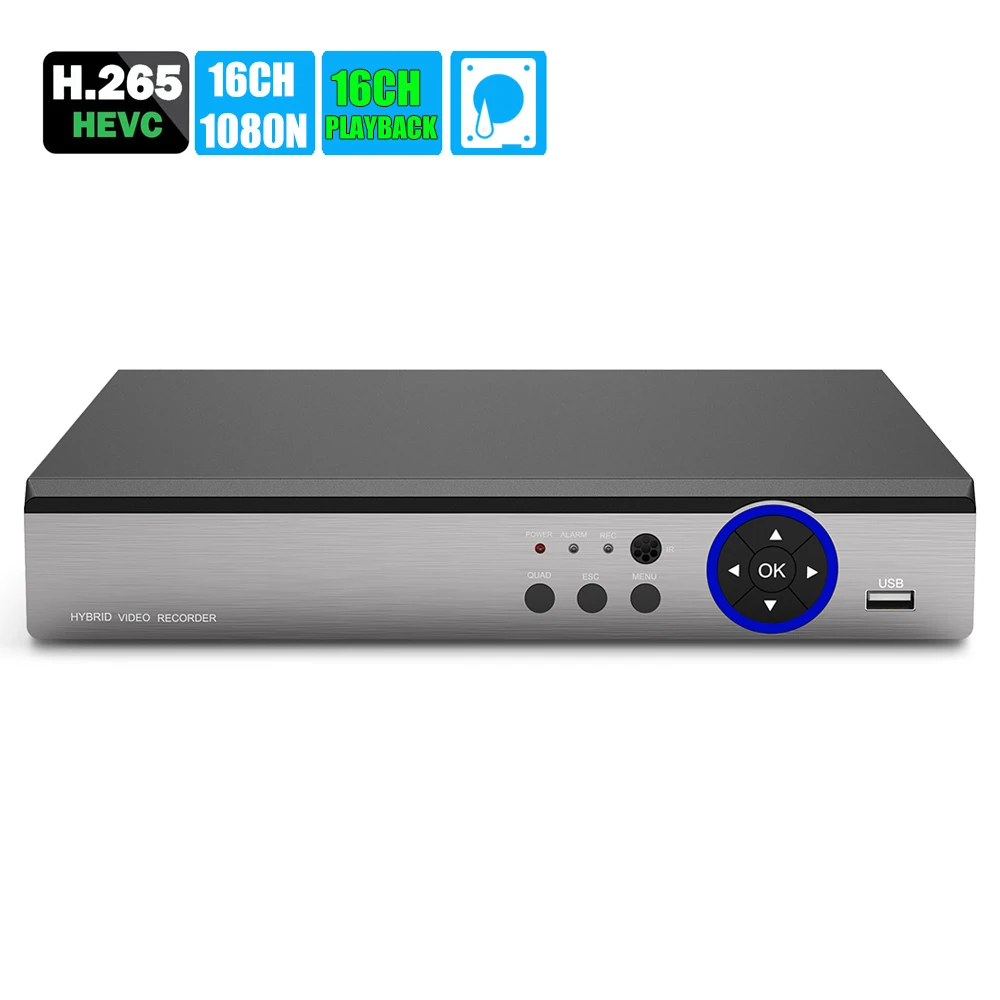 H.265 16-канальный видеорегистратор AHD DVR AHD-NH 1080N безопасности CCTV 16CH Мини цифровые